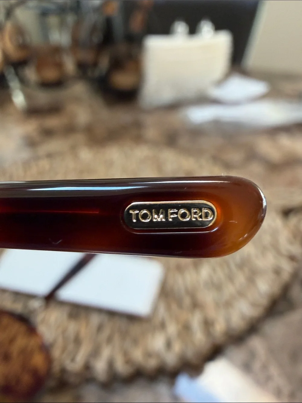 Tom Ford Vladimir Brown Tortoise Aviator Sunglasses with Amber Lenses